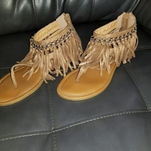 Super cute fringe sandals
